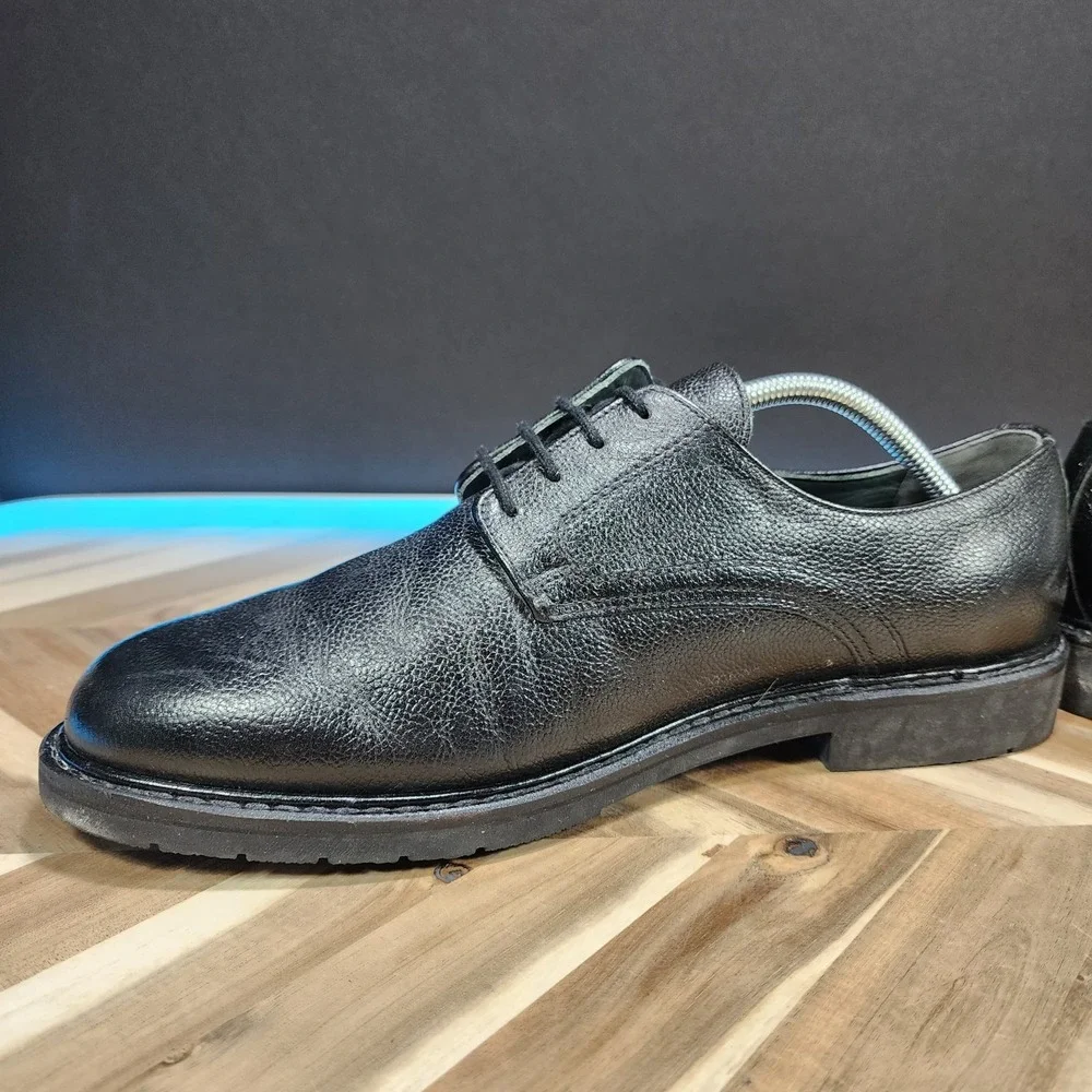 Mephisto Marlon Pebbled Leather Black Derby Shoes Mens US 12 Walking Comfort